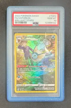 Pokemon Vaporeon TG02 Brilliant Stars PSA 10 GEM MINT - Image 1