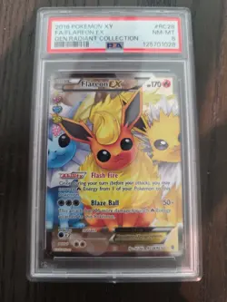 PSA 8 Pokemon Card NM-MT Flareon EX XY Generations Radiant 2016 Holo RC28/RC32 - Image 1
