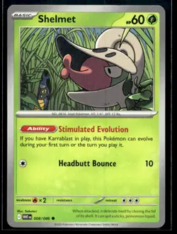 Shelmet SV: White Flare 008/086 NM Pokemon TCG | Buy 10 Get 10 Free - Image 1