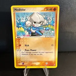 Pokemon TCG Meditite Holo Stamped Crystal Guardians 56/100 LP - Image 1