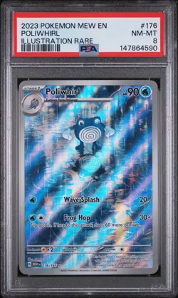 2023 POKEMON MEW EN-151 ILLUSTRATION RARE #176 POLIWHIRL PSA 8 - Image 1