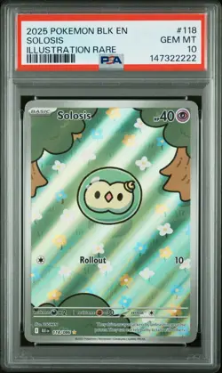 Pokemon PSA 10 GEM MT Solosis 118/086 Sv: Black Bolt Illustration Rare Holo 2025 - Image 1