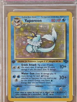 PSA 9 Vaporeon 1st Edition [Holo] - 12/64 - Jungle - Pokemon - Read Description - Image 1
