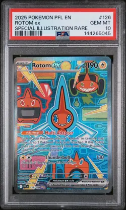 2025 POKEMON PFL EN-PHANTASMAL FLAMES SPECIAL ILLUSTRATION RARE ROTOM EX PSA 10 - Image 1