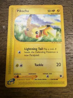 Pokemon Pikachu TCG 124/165 Regular E-Reader Expedition Base Set - Image 1