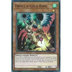Yugioh Droll & Lock Bird RA02-EN006 Super Rare 1st Edition - Image 1
