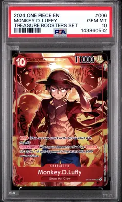 Monkey D. Luffy 2024 One Piece English Treasure Booster Set Foil ST10-006 PSA 10 - Image 1