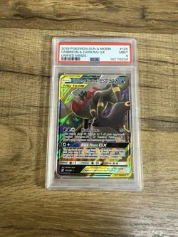 PSA 9 Umbreon & Darkrai GX 125/236 Unified Minds Tag Team Pokemon Card MINT - Image 1