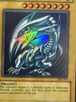 Yugioh Blue-Eyes White Dragon Ultra Rare Holo 1996 Yu-Gi-Oh! SDK-001 - Image 2