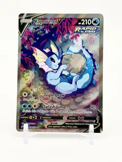 Pokemon TCG Vaporeon V Sword And Shield Black Star Promo Card - Image 1