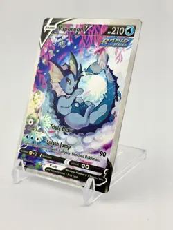 Pokemon TCG Vaporeon V Sword And Shield Black Star Promo Card - Image 2