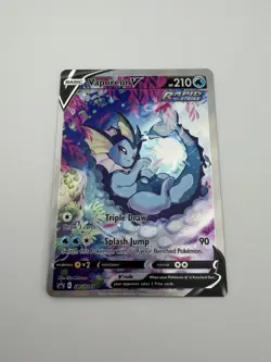 Pokemon TCG Vaporeon V Sword And Shield Black Star Promo Card - Image 3