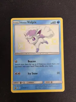 Pokemon Card Alolan Vulpix SV8/SV94 Hidden Fates Baby Shiny Holo Rare - Image 1