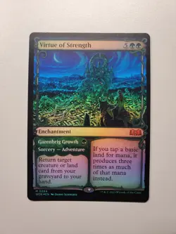 MTG Magic FOIL Virtue of Strength (Showcase) Wilds of Eldraine 284 NM - Image 1