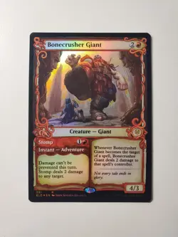 MTG Magic FOIL Bonecrusher Giant (Showcase) Throne of Eldraine 291 NM - Image 1