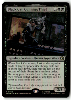 Magic the Gathering MTG Marvel's Spider Man 0052 Black Cat, Cunning Thief Foil - Image 1