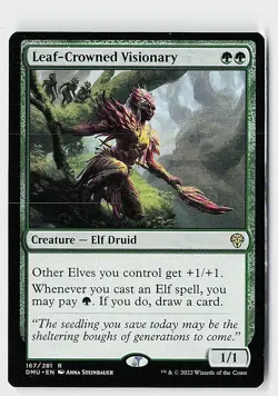 Leaf-Crowned Visionary R Dominaria United 167 NM - Image 1