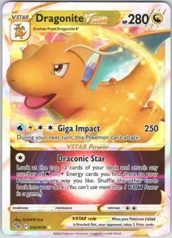 Dragonite VSTAR 050/078 Holo VSTAR Rare Pokemon GO Pokemon NM - Image 1