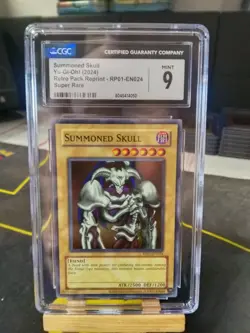 2024 Yugioh Summoned Skull RP01-EN024 Super Rare Reprint CGC 9 MINT - Image 1
