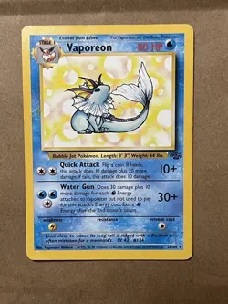 Vaporeon 28/64 Jungle Regular Pokemon TCG - Image 1
