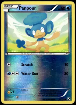 Panpour 33/114 Common Black & White Pokemon Reverse Holo NM - Image 1