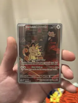 Team Rocket's Meowth Sv10 203/182 Illus Rare Holo Pokemon TCG - Image 1