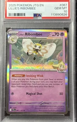 Pokemon TCG SV-Journey Together Lillie's Ribombee #67/159 PSA 10 Low Pop - Image 1