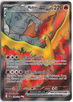 Team Rocket's Moltres ex 208/182 Ultra Rare Destined Rivals Pokemon NM - Image 1