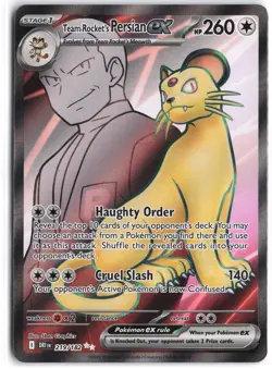 Team Rocket's Persian ex 219/182 Ultra Rare Destined Rivals Pokemon NM - Image 1