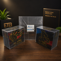 ClearGuard Pro Pokemon ETB Protector case UV Scratch 0.5m PET Display Multi Pack - Image 1