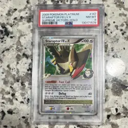 Pokemon Supreme Victors Staraptor FB Lv.X 147/147 Holo PSA 8 (2009) - Image 1