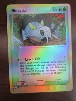 NINCADA REVERSE HOLO POKEMON CARD 68/97 EX DRAGON E READER NEVER PLAYED NM- - Image 1