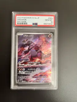 Pokemon Groudon Holo Card PSA10 Raging Surf Series 069/062 SV3a (Japanese) - Image 1