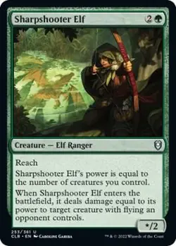 Foil Sharpshooter Elf Commander Legends: Battle for Baldur's Gate 253 MTG NM - Image 1