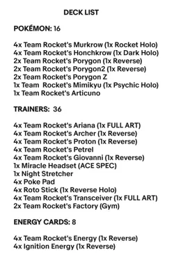Team Rockets Honchkrow & Porygon - Pokemon TCG - OutTheBoxTCG Custom Meta Decks - Image 2