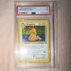 Wizards of the Coast Pokemon TCG Fossil Dragonite 4/62 Holo Rare PSA 7 - Image 1