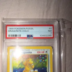Wizards of the Coast Pokemon TCG Fossil Dragonite 4/62 Holo Rare PSA 7 - Image 3
