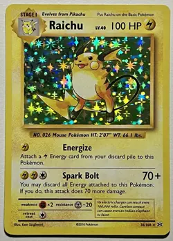 Raichu 36/108 (LP) Holo Rare XY Series: Evolutions 2016 Pokemon Card TCG - Image 1