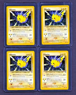 Pikachu 70/111 NM Near Mint LOT OF 4 Neo Destiny 2000 Non-Holo Pokemon AA - Image 1