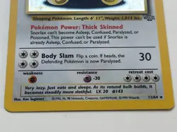 Vintage WOTC Pokemon Snorlax Jungle 11/64 Holo Rare - Image 3
