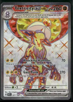 Pokemon Toxtricity ex Ultra Rare 227/182 PAR SV04: Paradox Rift NM - Image 1