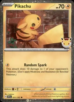 Pokemon Day Pikachu 2026 Holo 30th Anniversary Stamped Promo 051/162 lot 35 - Image 1