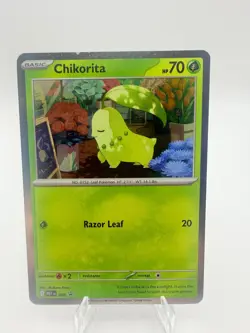 Chikorita (Cosmos Holo) 069 Holo Promo ME: Mega Evolution Promo Pokemon Holo NM - Image 1