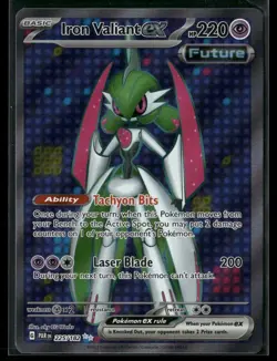 Pokemon Iron Valiant ex Ultra Rare 225/182 PAR SV04: Paradox Rift NM - Image 1