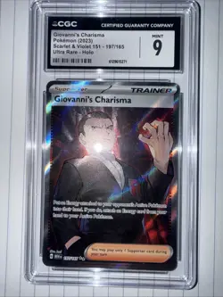 CGC Mint 9 Giovanni’s Charisma Pokemon 2023 Scarlet and Violet 151 197/165 - Image 2