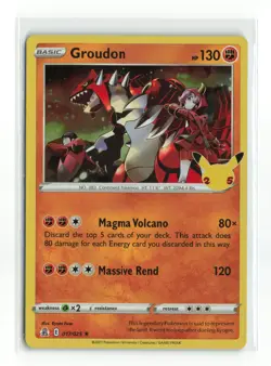 GROUDON 017/025 CELEBRATIONS HOLO RARE POKEMON TCG NM-LP - Image 1