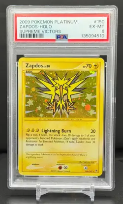 2009 POKEMON PLATINUM SUPREME VICTORS #150 ZAPDOS-HOLO PSA 6 - Image 1