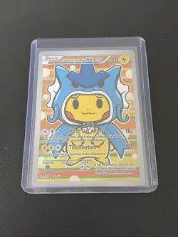 Pikachu Poncho Gyarados - Holo Foil Gen 1 - After Skool Hobby Fan Art - Pokemon - Image 1