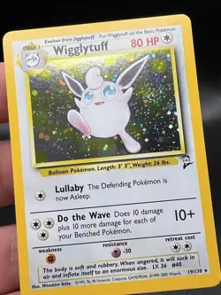 Wigglytuff Holo Pokemon Card 019/130 Base Set 2 - SWIRL NM ZO1 - Image 2