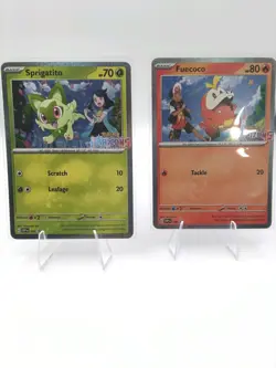 Pokemon Fuecoco 192 and Sprigatito 191 Horizons Promo Card STAMP - Image 1